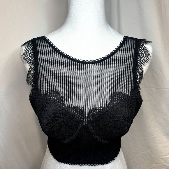 Victoria Secret Black Lace Floral Bra Womens Designer - Picture 3 of 8